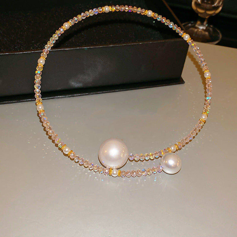 Stylish Irregular Cross Pearl Necklace 6W6JNC976