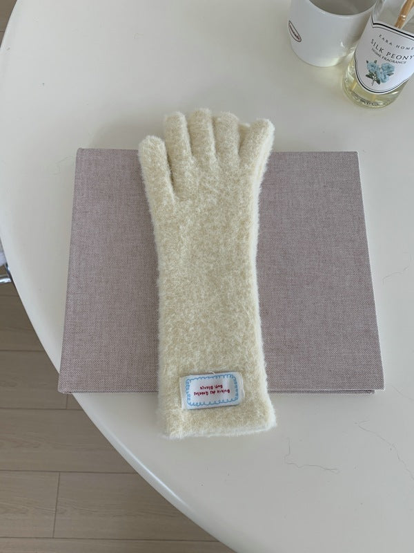 Fuzzy Plush Long Gloves - DippedShop Wholesale - #5459