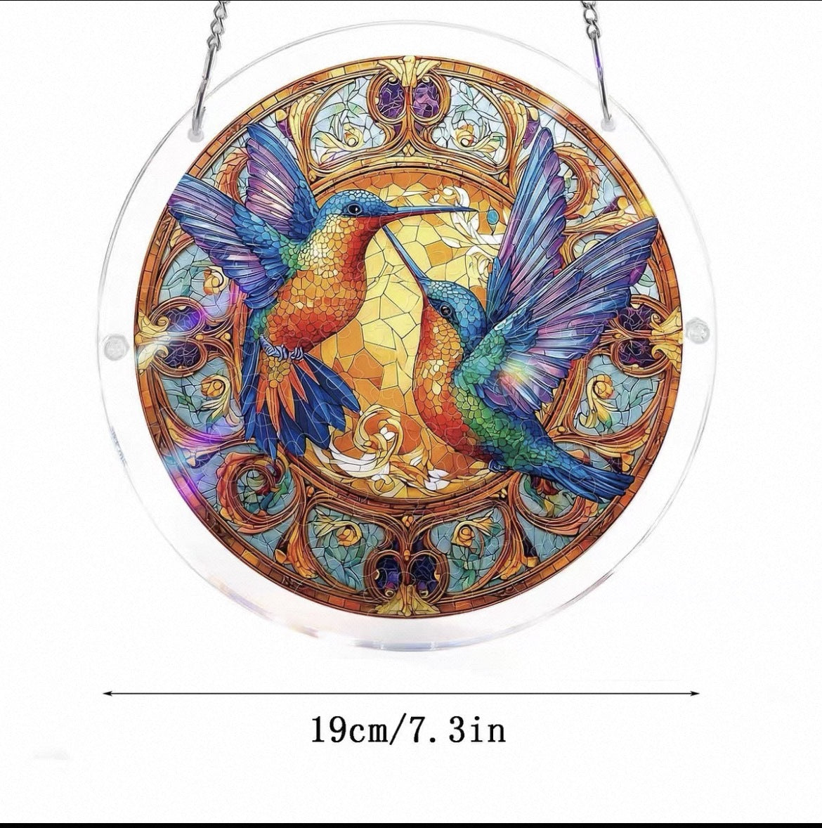 Colorful Stained Glass Style Puzzle Acrylic Suncatcher 6H7HLS181