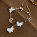 Vintage Butterfly Charm Cubic Zirconia Chain Bracelet 6W6JBR495