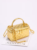 Elegant Gold Quilted Crossbody Bag - DippedShop Wholesale - #1363