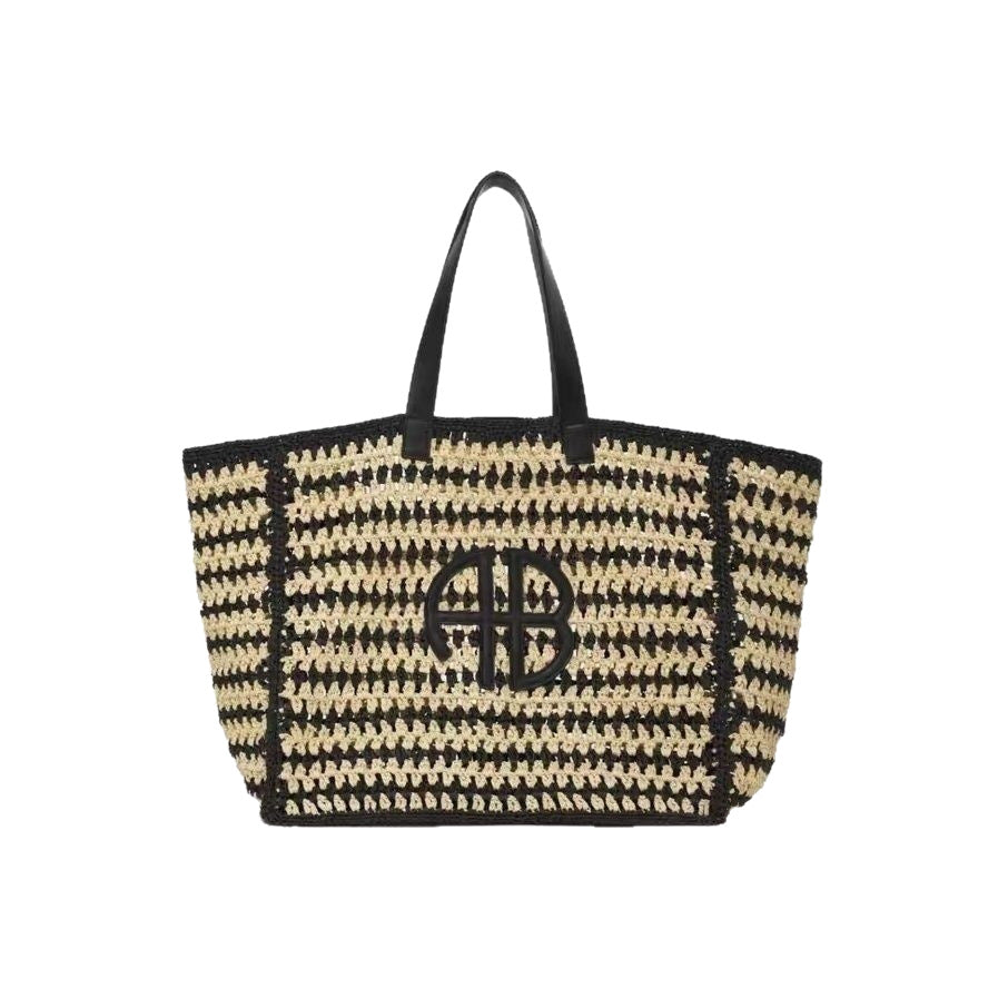 Color Block Letter Embroidery Tote - DippedShop Wholesale - #3347