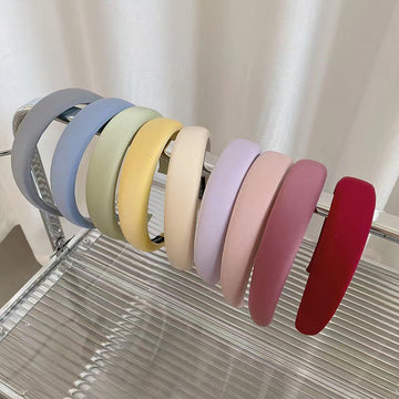 Solid Color Sponge Padded Satin Headbands DP25B866