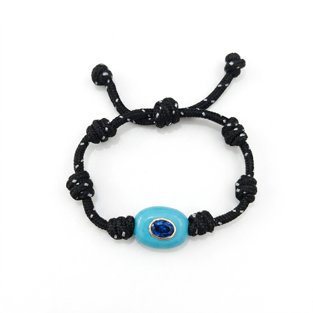 Vintage Evil Eye Stone Bradided Adjustable Bracelet 6W6JBR468