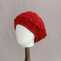 Solid Wool Cable Rolled Brim Knit Beret 6W6HAT688
