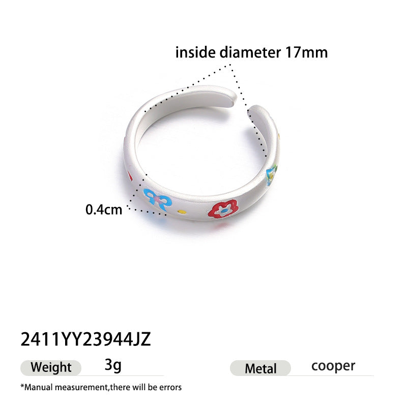 Floral Bow Open Ring - DippedShop Wholesale - #6051