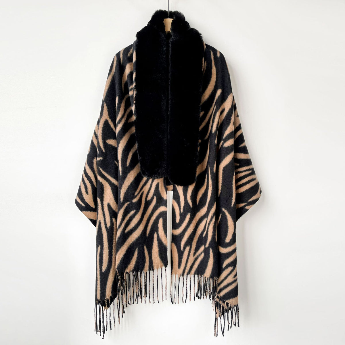 Faux Fur Leopard Shawl - DippedShop Wholesale - #5651