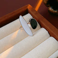Chunky Two Tone Enamel Teardrop Open Ring 6W6JRG363