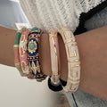 Vintage Enamel Gold Cuff Dripping Oil Bangle Bracelet 6W6JBR609