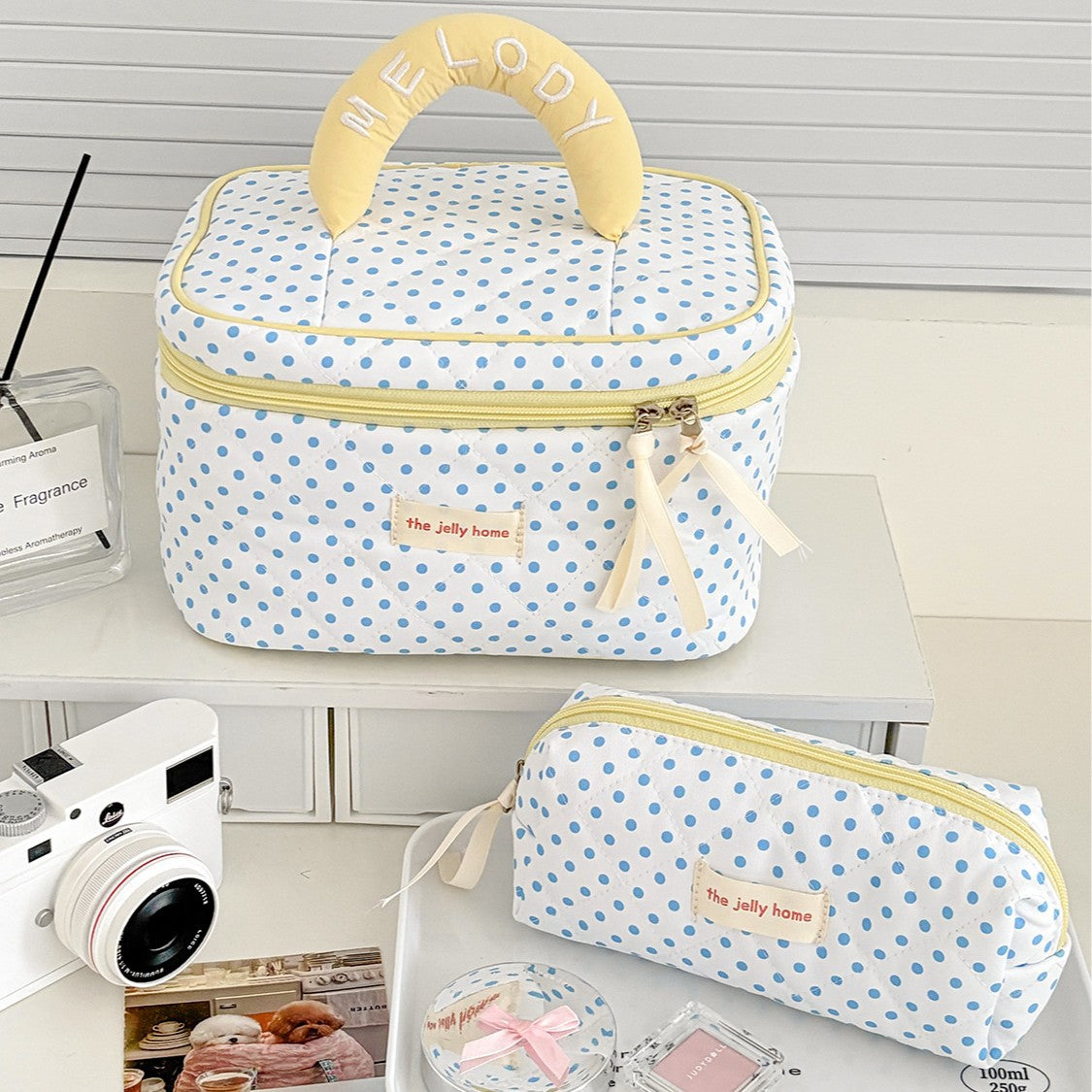 Cute Polka Dots Large Capacity Makeup Bag MK2BW6S10BOB109