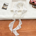 Minimalist Polka Dots Ruffled Edges Silk Scarf MK2BLW6W6NSI68