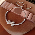 Elegant Rhinestones Bowknot Adjustable Bracelet 6W6JBR673