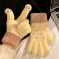 Polka Dot Knit Gloves - DippedShop Wholesale - #0419