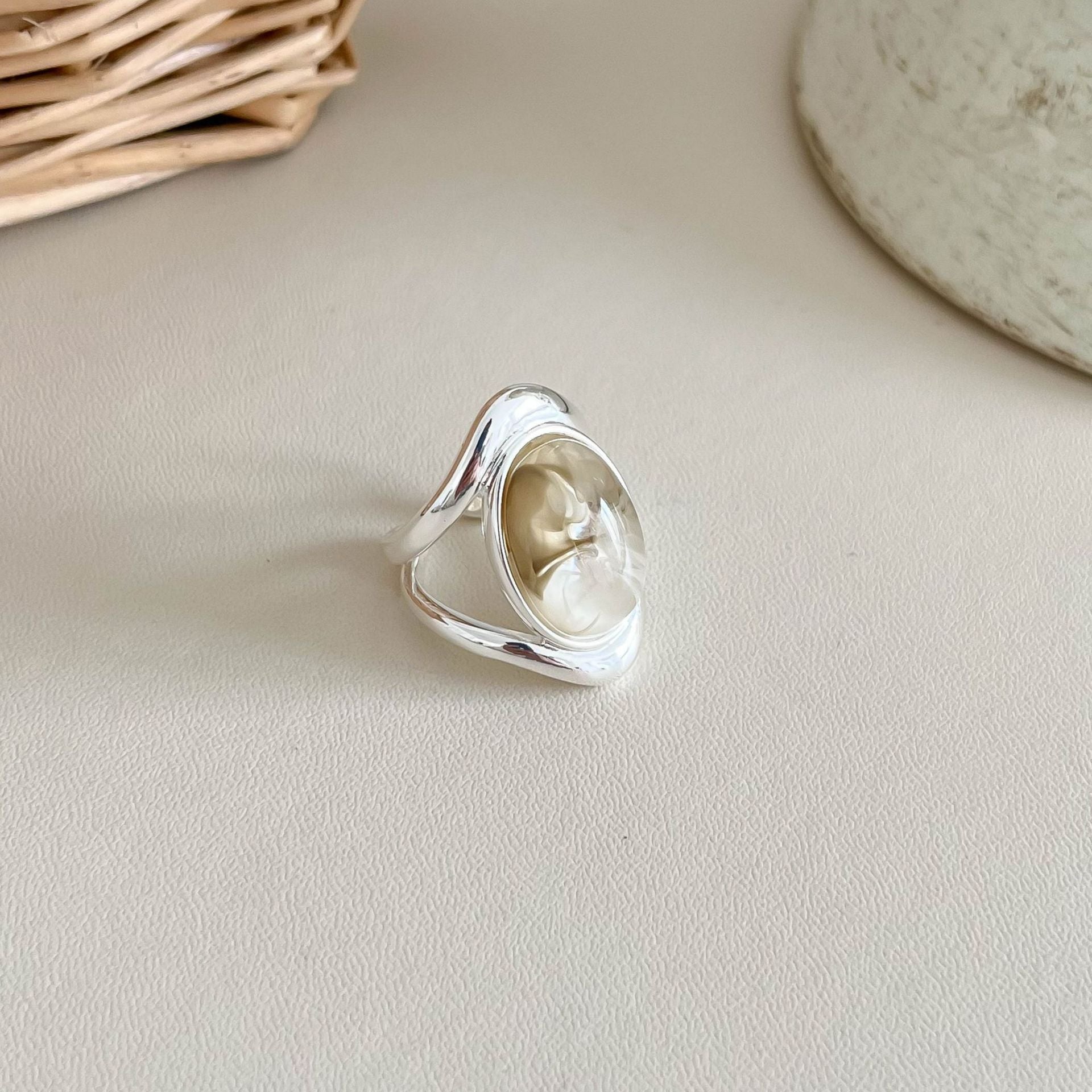 Gold Plated Natural Stone Open - DippedShop Wholesale - #4339