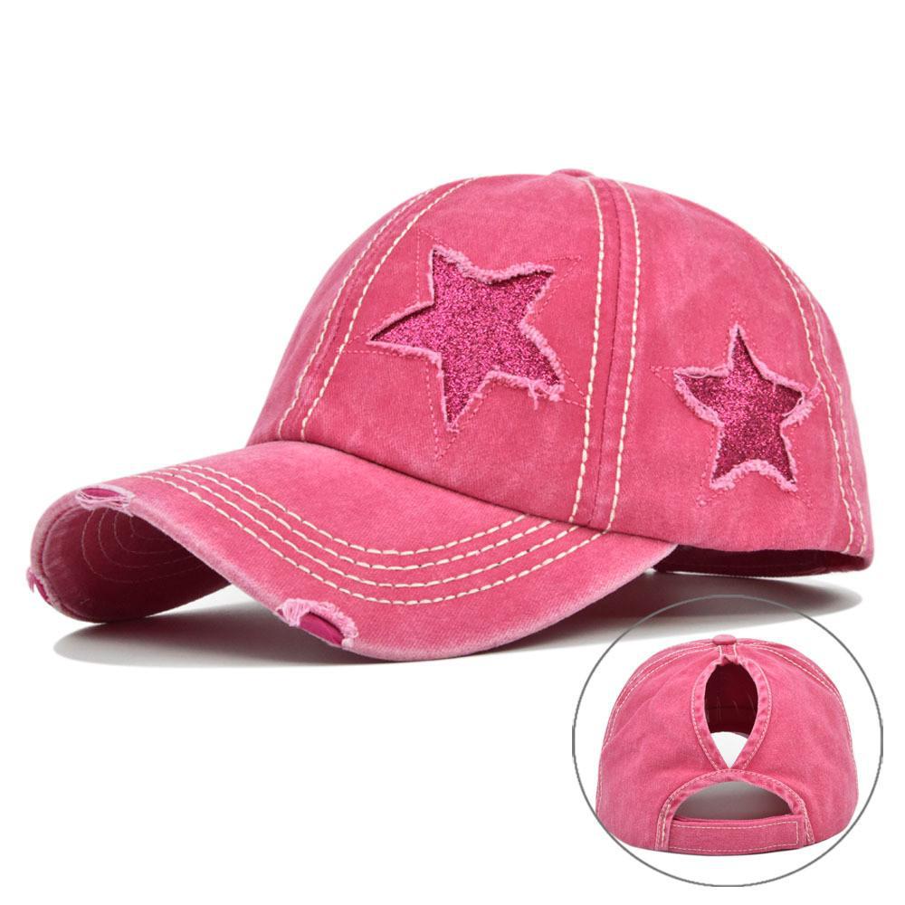 Distressed Star Baseball Cap - DippedShop Wholesale - #9331