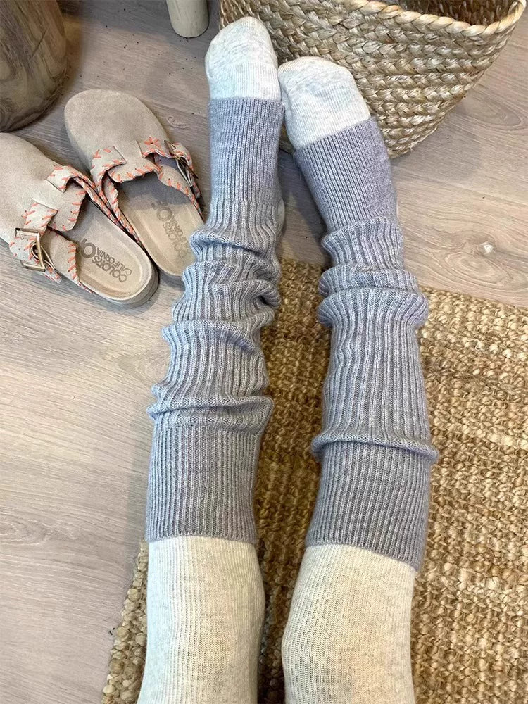 Knit Over Knee Footless Socks  Warm Leg Warmers 6W8FSO850