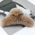 Leopard Fuzzy Hair Claw - DippedShop Wholesale - #5731