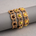 Vintage Gold Plated Rhinestones Chain Bracelets 6W6JBR631