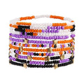 USA Flag Heart Pendant Beaded Chain Bracelet 8ZA6JBR306L