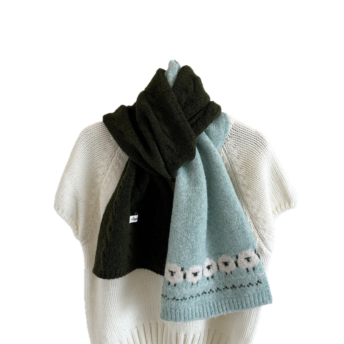 Sheep Jacquard Knit Scarf - DippedShop Wholesale - #7891