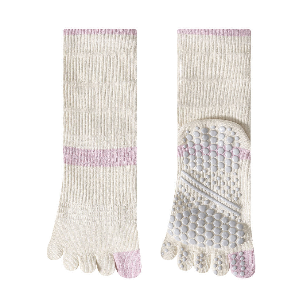 Color Contrast Non-Slip Pilates Yoga Grip Toe Socks 6W8FSO865