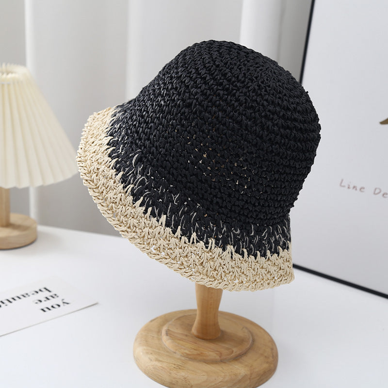 Color Block Straw Hat - DippedShop Wholesale - #4883