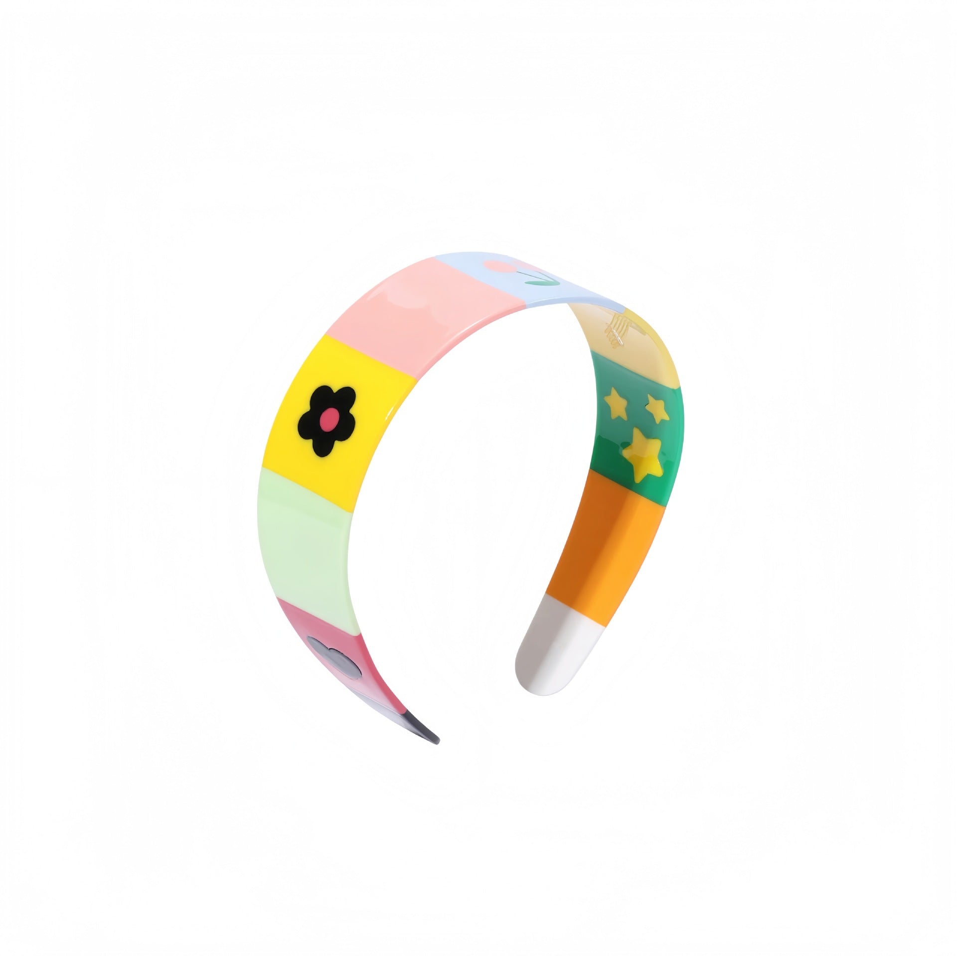 Dopamine Style Floral Pattern Acetate Wide Headband MK2PIM6W6HBD67