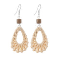 Boho Rattan Dangle Earrings - DippedShop Wholesale - #5203