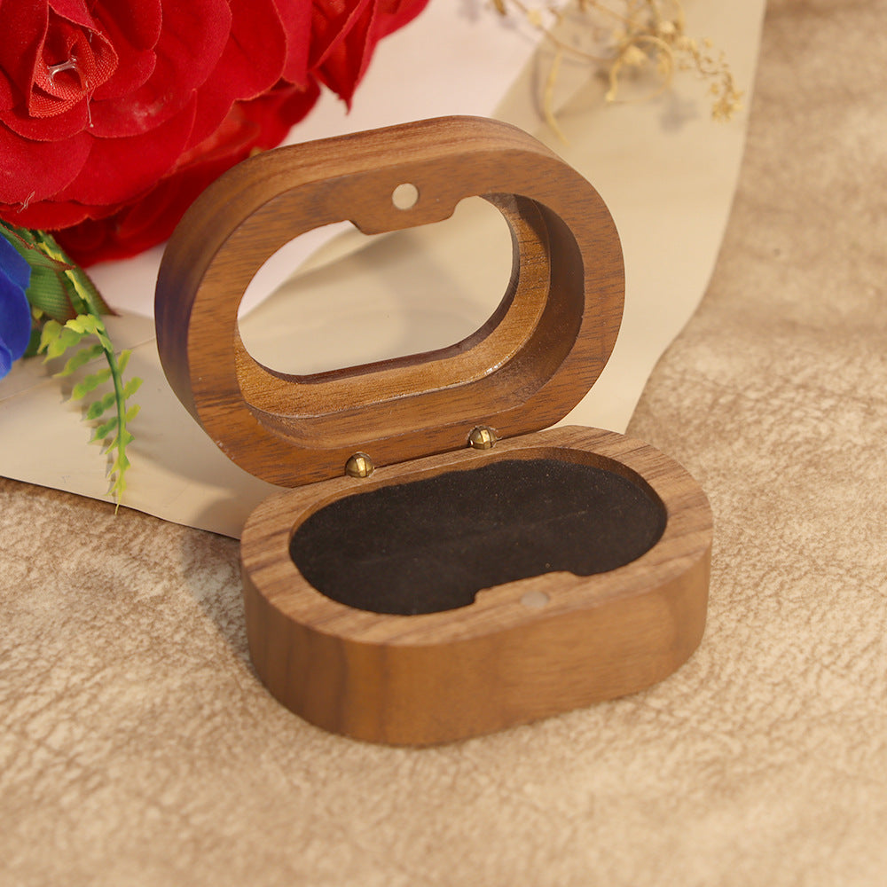 Oval Walnut Ring Box - DippedShop Wholesale - #3779