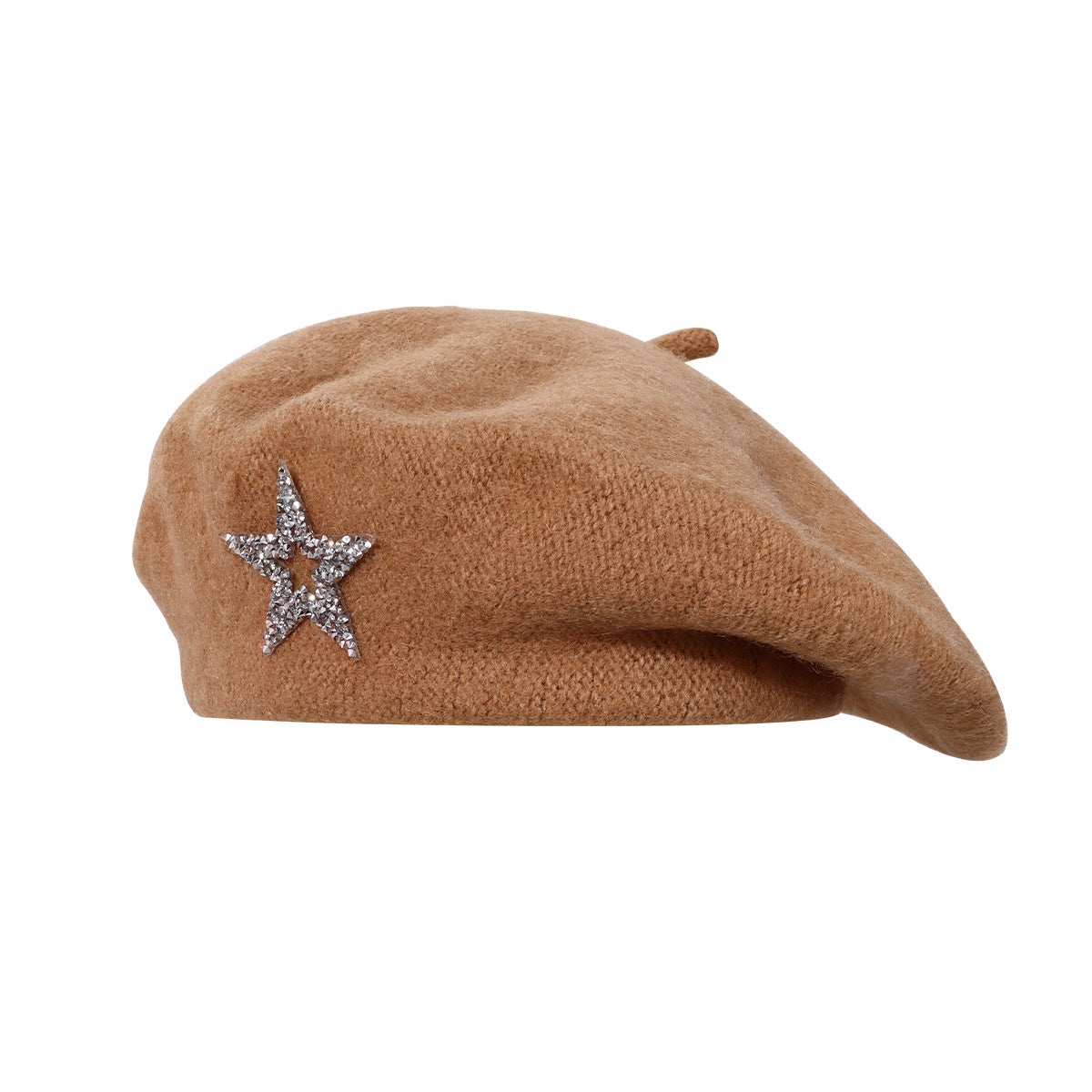 Rhinestone Star Knit Beret - DippedShop Wholesale - #2595