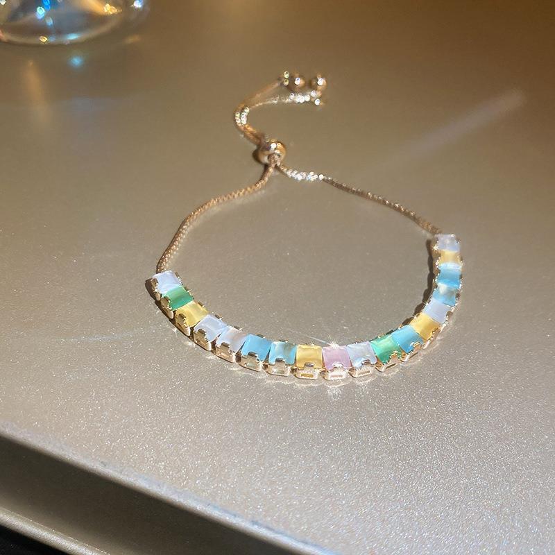 Chic Gold Plated Colorful Zircon Adjustable Bracelet 6W6JBR718