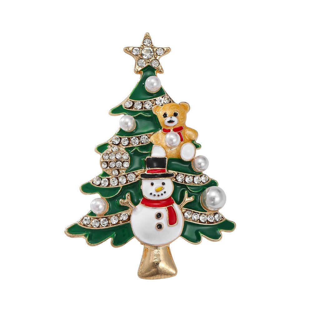Christmas Series Enamel Rhinestone Brooch 6W6JPB63