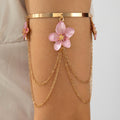 Trendy Exaggerated Blue Flower Chain Anklets 8ZA6JAB44L
