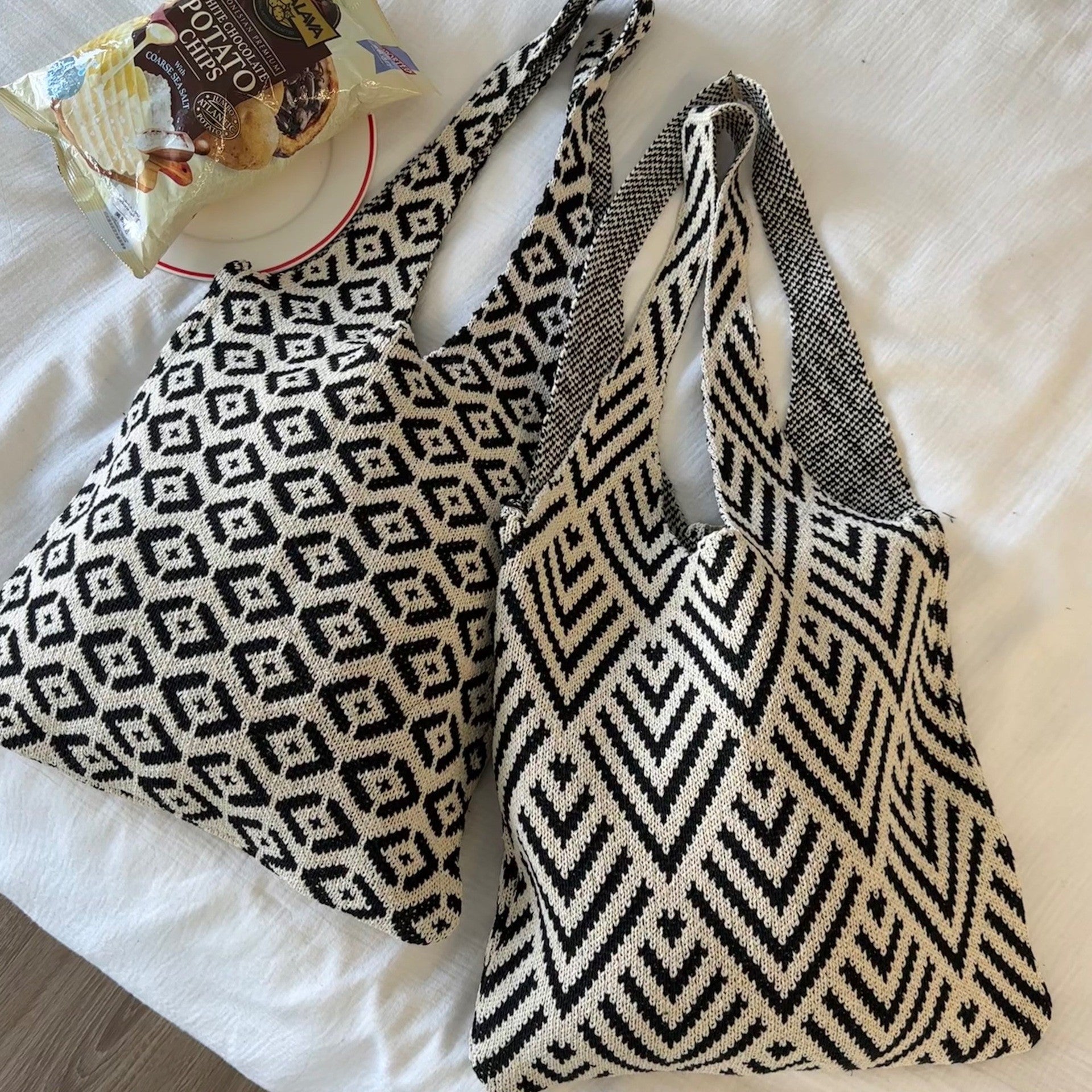 Minimalist Color Block Zebra Pattern Shoulder Bags 6W10BBG1558