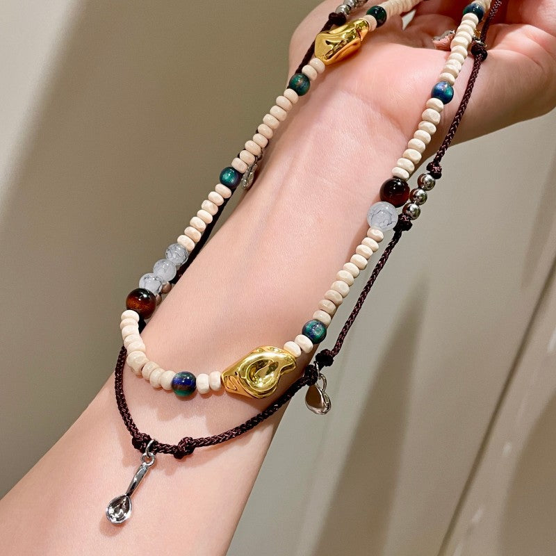 Beaded Braided Choker Necklace - DippedShop Wholesale - #1299