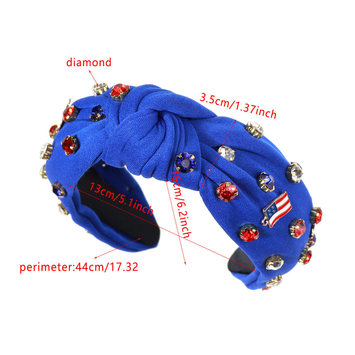 Stylish Solid Color Knotted Rhinestones Hair Band 8AS6HBD59T