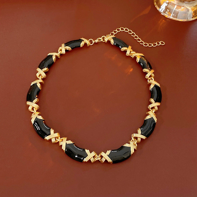 Chic Rhinestone Geometry Shape Choker Necklace 6W6JNC923