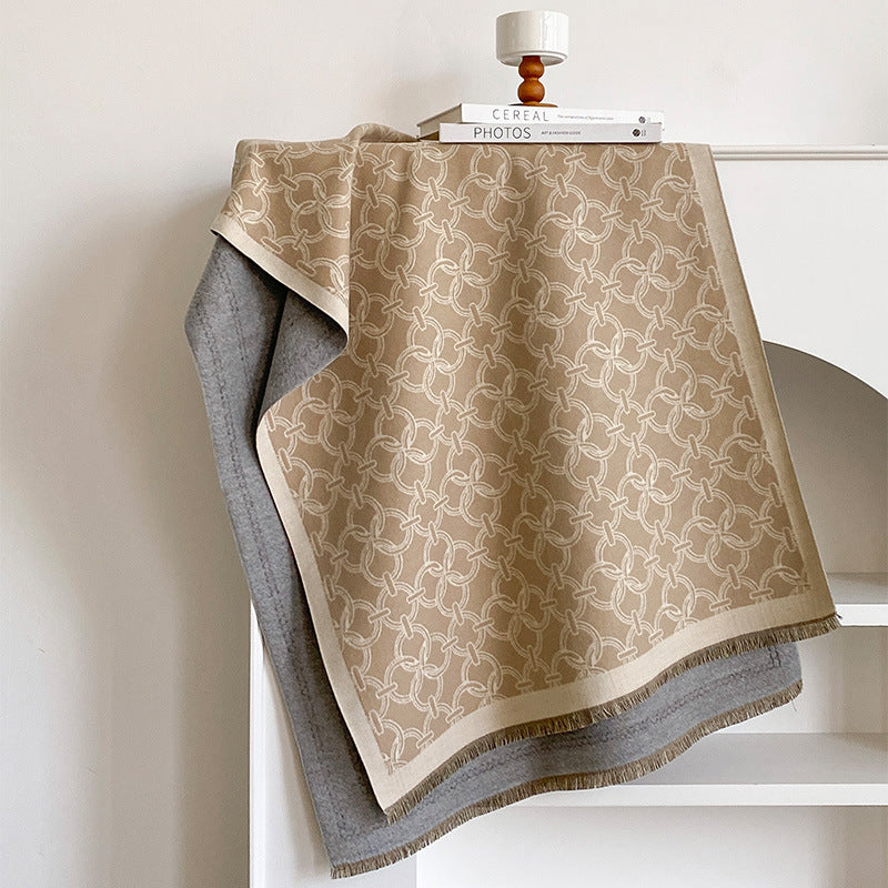 Reversible Jacquard Shawl Wrap - DippedShop Wholesale - #6003