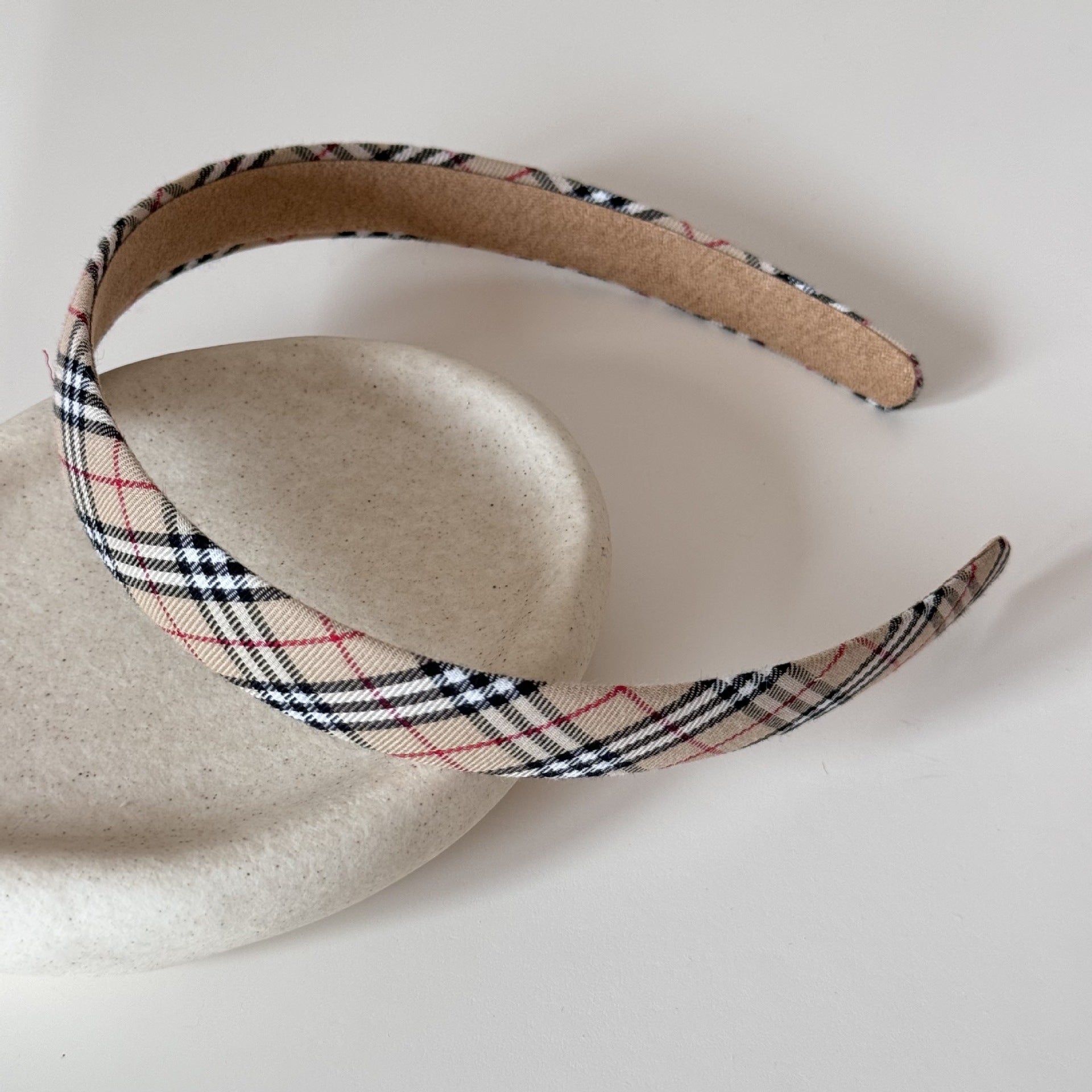 Vintage Plaid Print Non Slip Thin Headband MK2PIM6W6HBD72