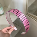 Vintage Satin Polka Dot Wide Headband 6W6HBD367