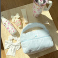 Sweet Bowknot Print Quilt Shell Cosmetic Bag 6S5CO111