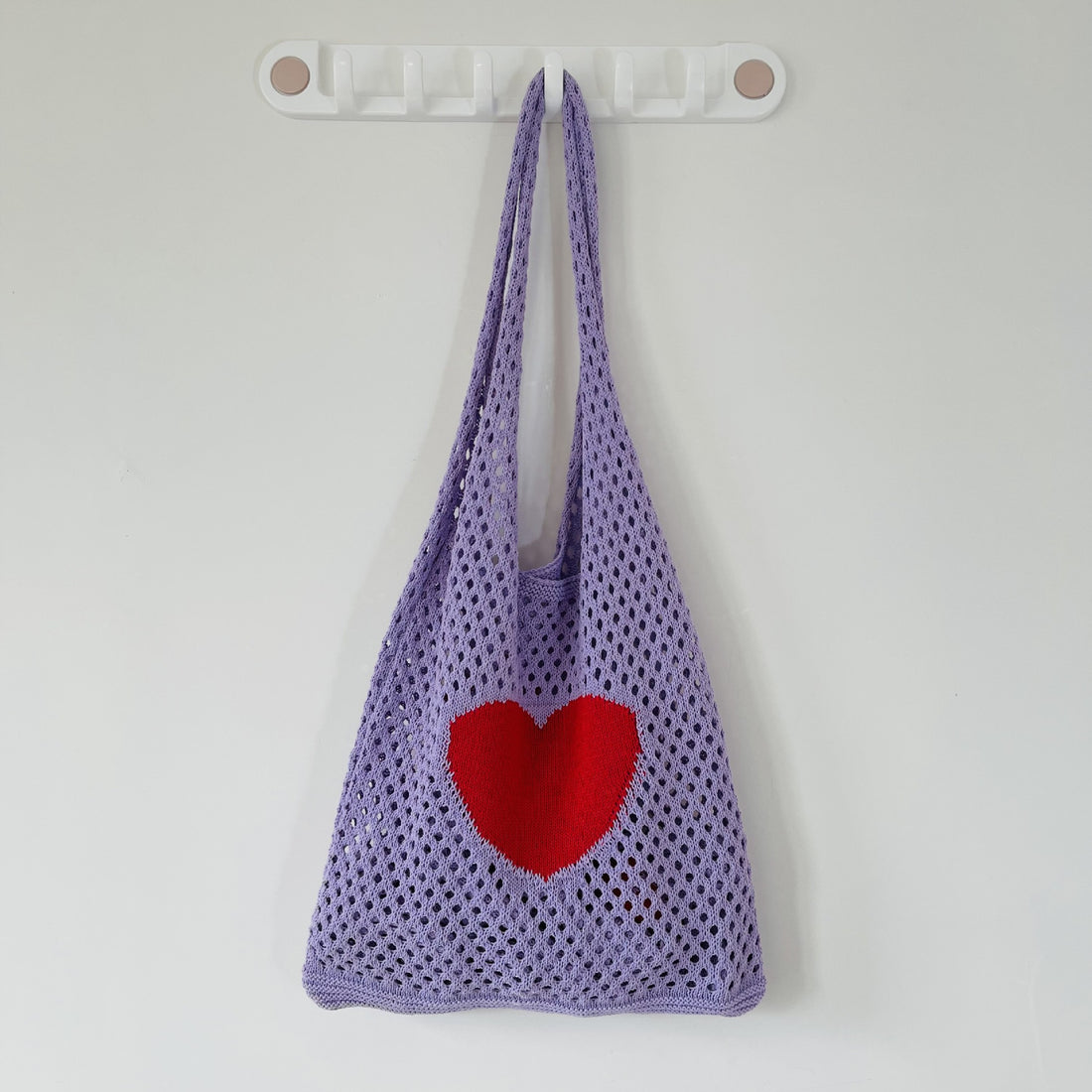 Valentine's Day Heart Hollow-out Knit Tote Bag DP26H933