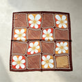 Vintage Checkerboard Grid Floral Silk Scarf 6W6NSI213