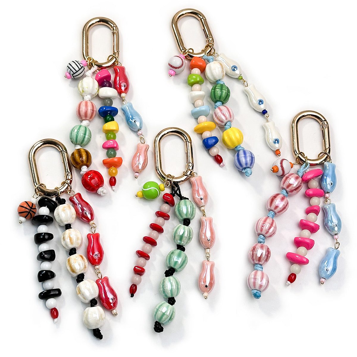 Bead Fish Tassel Keychain - DippedShop Wholesale - #3267