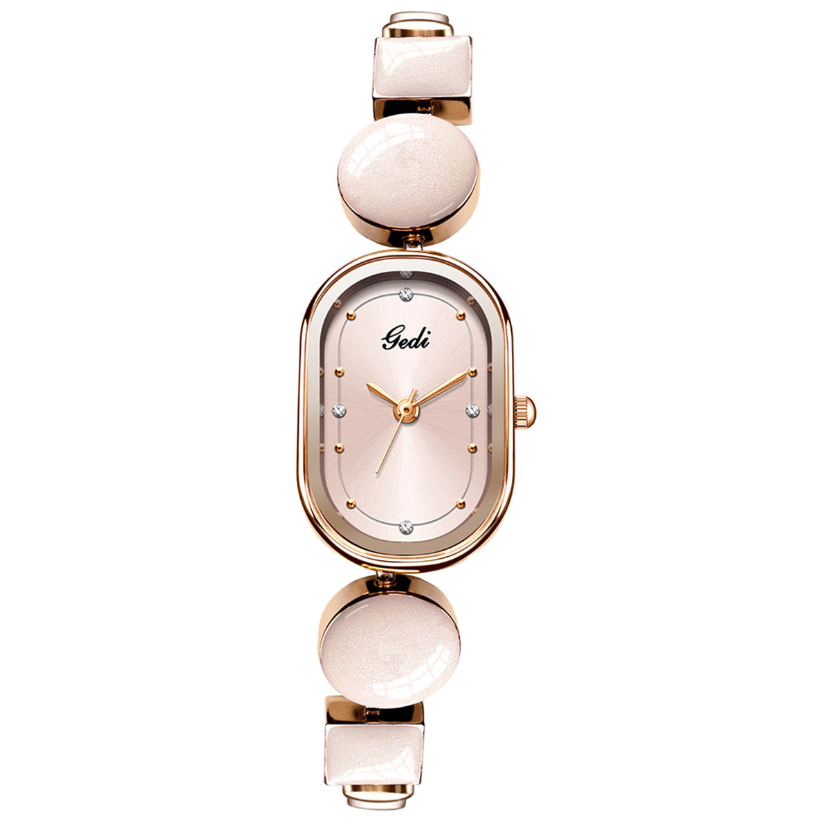 Trendy Oval Quartz Irregular Chain Bnagle Watch MK2SSAS6W6JWA13