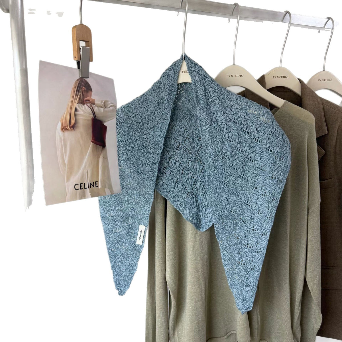 Crochet Knit Triangle Scarf - DippedShop Wholesale - #2387