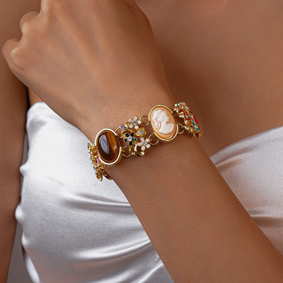 Retro Gold Plated Resin Floral - DippedShop Wholesale - #3939