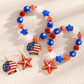 Retro USA Flag Shell Pendant Hook Earring 8ZA6JER199L