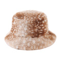 Fuzzy Plush Deer Print Warm Bucket Hat 6W6HAT824