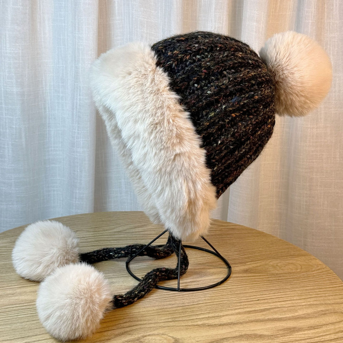Faux Fur Pom Knit Beanie - DippedShop Wholesale - #8387